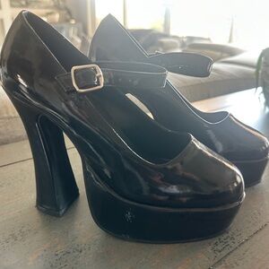 Black Platform Mary Jane Heels